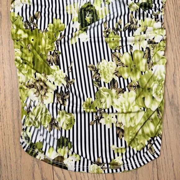 Janice Women’s Floral and Striped Padded Breast Tube Top Size Large - Picture 4 of 13